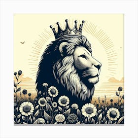 Lion In The Meadow 1 Canvas Print