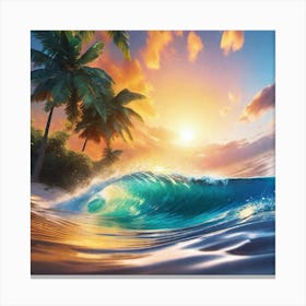 Sunset At The Beach 28 Canvas Print