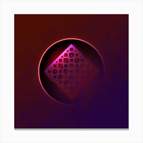Geometric Neon Glyph on Jewel Tone Triangle Pattern 139 Canvas Print