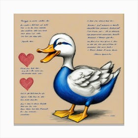 Duck With Poem 1 Canvas Print