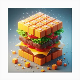 3d Rendering Of A Hamburger Canvas Print