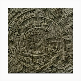 City In A Circle Canvas Print