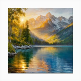 Sunrise Over Lake Canvas Print