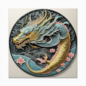 Asian dragon motif Canvas Print