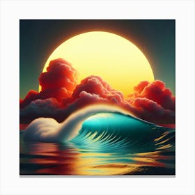 Sunset In The Ocean Canvas Print