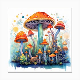 Mushrooms In The Forest 103 Canvas Print