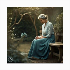 Old Woman Praying Canvas Print