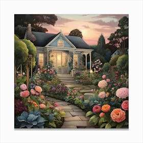 Garden At Dusk Art Print 3 Canvas Print