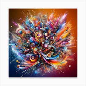 A Abstract Collage Of Different Colors Canvas Print