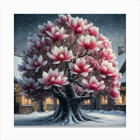 A Stunning Illustration Of A Majestic Magnolia Tre Vh8ibgvrq6exv0lchu6f2q Nrkli1frthwhcnx 7tgdlq Canvas Print