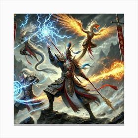 A Dramatic Scene Showing The Elite Sentinels Of Th Canvas Print