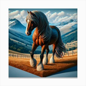 Horse In A Field Canvas Print