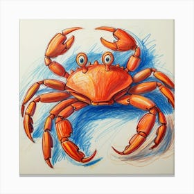 Crab Drawing Canvas Print