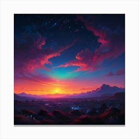 Sunset In The Mountains 35 Canvas Print