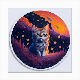 Cat Colored Sky (105) Canvas Print