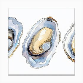 Watercolor Oysters Canvas Print