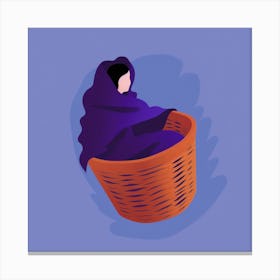 Woman In A Basket Canvas Print