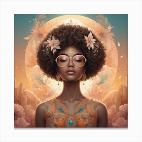 Afro-Futurism 01 Afro-American Goddes Canvas Print