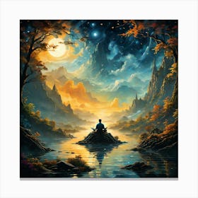 Meditation In The Night Sky Canvas Print