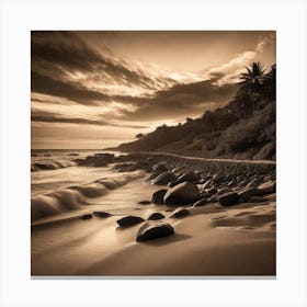 Sepia Beach Canvas Print