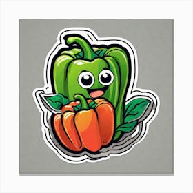 Vegetable Garden Sticker Canvas Print