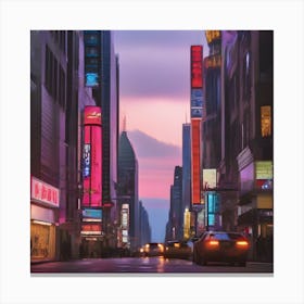 New York City At Dusk Canvas Print