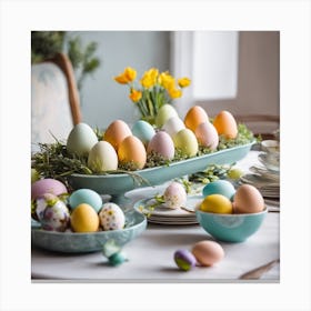 Easter Table Setting Canvas Print