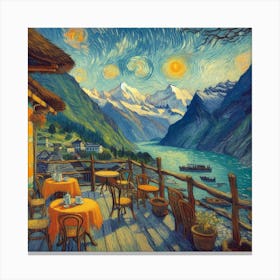 Van Gogh Painted A Cafe Terrace At The Foot Of The Himalayas Canvas Print