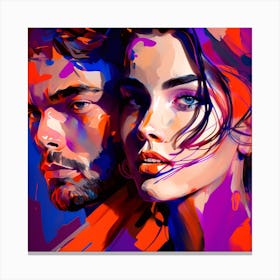 Couple Abstract Fine Art Style Portrait Canvas Print
