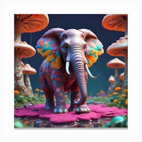 Elephant In The Forest Canvas Print