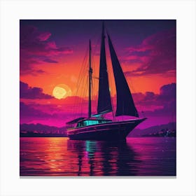 Sunset Sailboat 13 Canvas Print