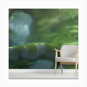 Green Forest Wall Mural Canvas Print
