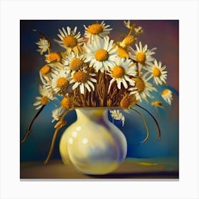 Daisies In A Vase Canvas Print