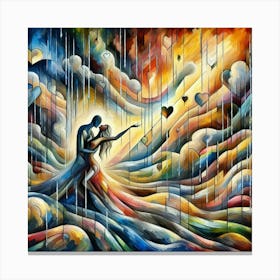 Love In The Rain Canvas Print