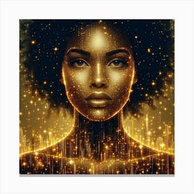 Woman With Golden Lights Canvas Print