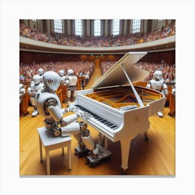 Robots Playing Piano 2 Canvas Print