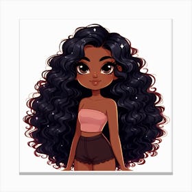 Black Girl With Curly Hair 1 Canvas Print