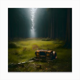 Car In The Forest Canvas Print