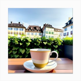 Coffee Cup On A Table Canvas Print