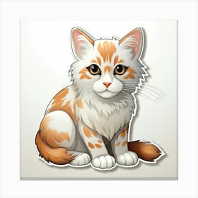 Cute Cat Sticker 1 Canvas Print