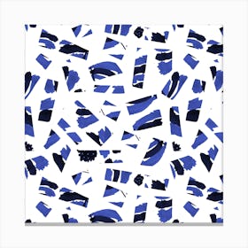 Abstract Cutouts Blue Black Canvas Print