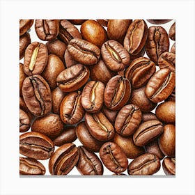 Watercolor Coffee Beans Canvas Print