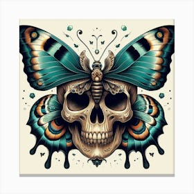 Skull Butterfly Art 1 Canvas Print