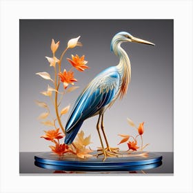 Glass Heron Canvas Print