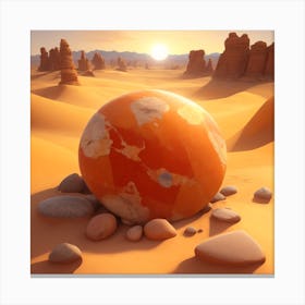 Earth Ball In The Desert Canvas Print