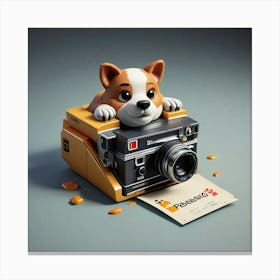 Corgi With Camera Canvas Print