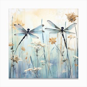 Dragonflies In The Meadow Canvas Print