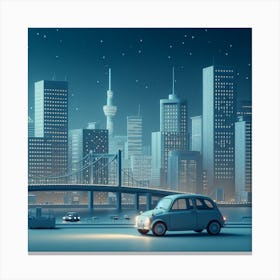 Car In The City Canvas Print