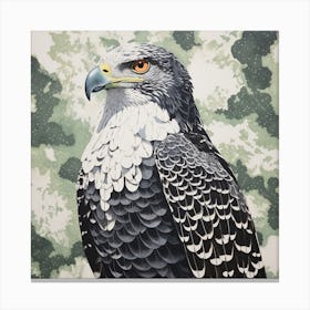 Ohara Koson Inspired Bird Painting Hawk 4 Square Canvas Print