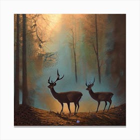 Deer In The Woods 1 Canvas Print